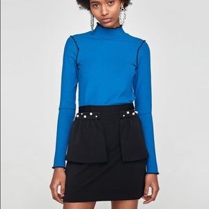 Zara Mini Skirt with Pearl Beads size Medium/Large